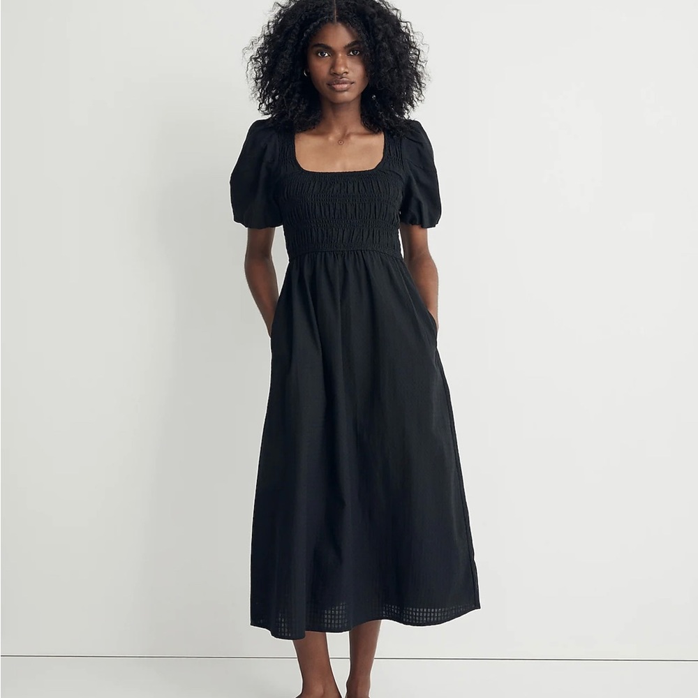 Madewell Lucie Puff-Sleeve Midi Dress Size 00
